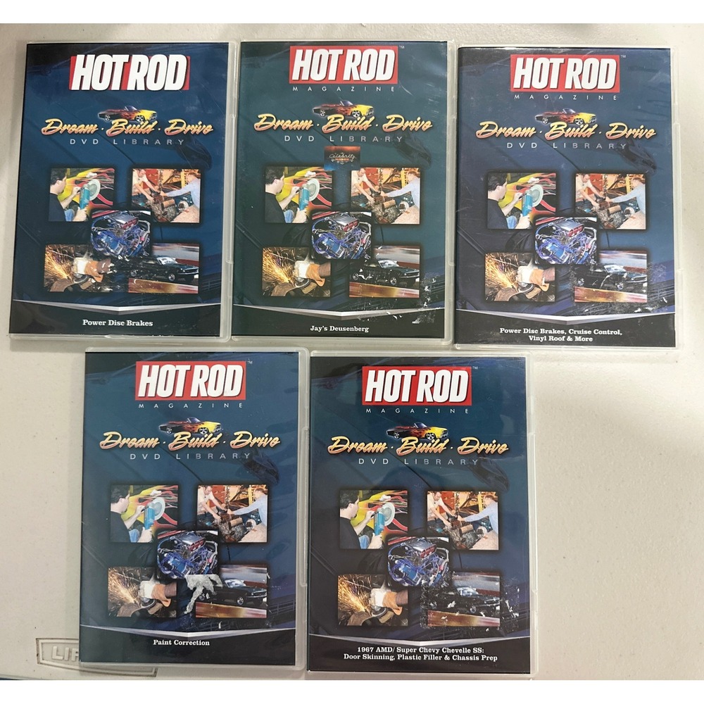 Hot Rod Magazine‎ Dream Build Drive DVD Library Lot of 5 Car Restoration Repair